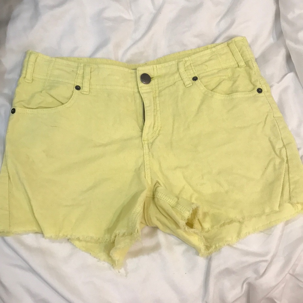 Free People bright yellow shorts